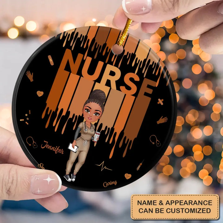 Love Nurse Life - Personalized Custom Ceramic Ornament - Nurse's Day, Christmas, Appreciation Gift For Nurse