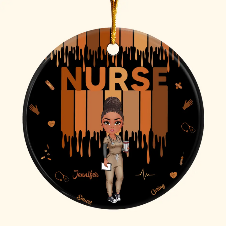 Love Nurse Life - Personalized Custom Ceramic Ornament - Nurse's Day, Christmas, Appreciation Gift For Nurse