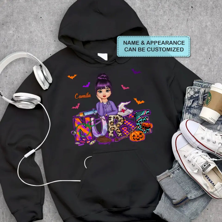 Nurse Spooky Season Witch - Personalized Custom T-shirt - Halloween, Nurse's Day, Appreciation Gift For Nurse