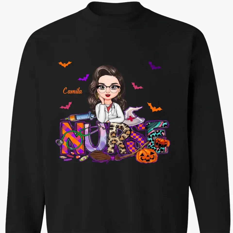 Nurse Spooky Season Witch - Personalized Custom T-shirt - Halloween, Nurse's Day, Appreciation Gift For Nurse