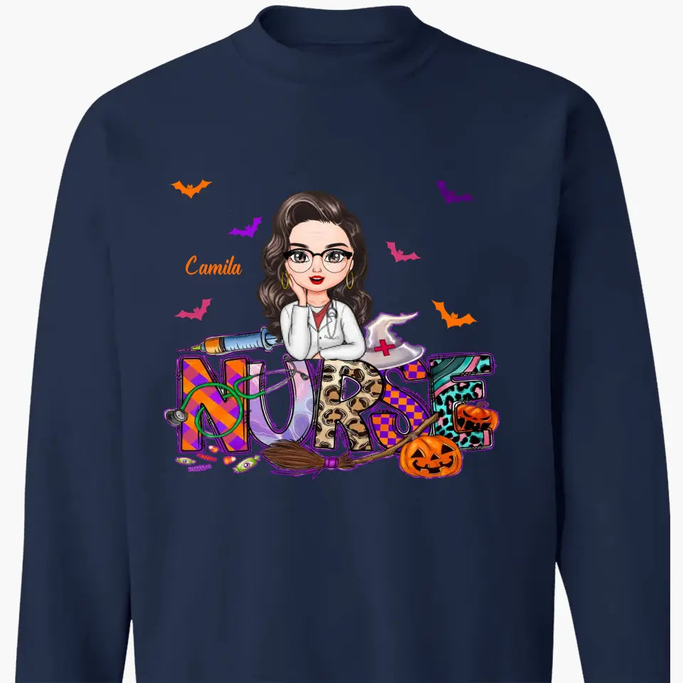 Nurse Spooky Season Witch - Personalized Custom T-shirt - Halloween, Nurse's Day, Appreciation Gift For Nurse