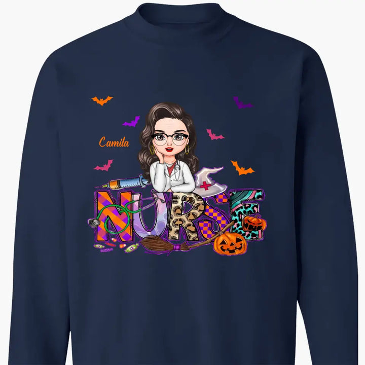 Nurse Spooky Season Witch - Personalized Custom T-shirt - Halloween, Nurse's Day, Appreciation Gift For Nurse