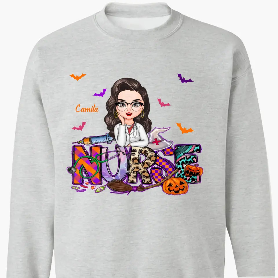 Nurse Spooky Season Witch - Personalized Custom T-shirt - Halloween, Nurse's Day, Appreciation Gift For Nurse