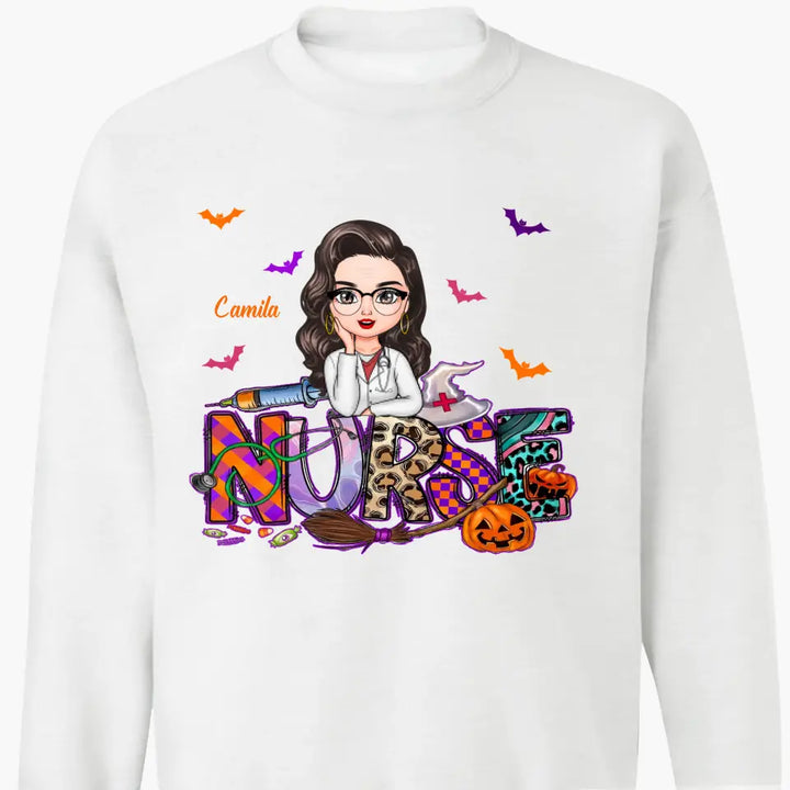 Nurse Spooky Season Witch - Personalized Custom T-shirt - Halloween, Nurse's Day, Appreciation Gift For Nurse