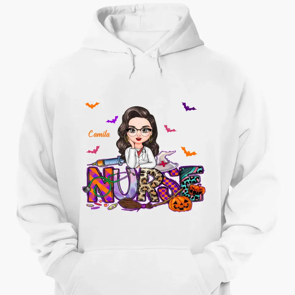 Nurse Spooky Season Witch - Personalized Custom T-shirt - Halloween, Nurse's Day, Appreciation Gift For Nurse