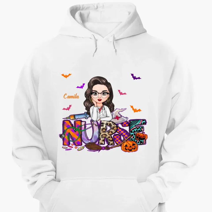 Nurse Spooky Season Witch - Personalized Custom T-shirt - Halloween, Nurse's Day, Appreciation Gift For Nurse
