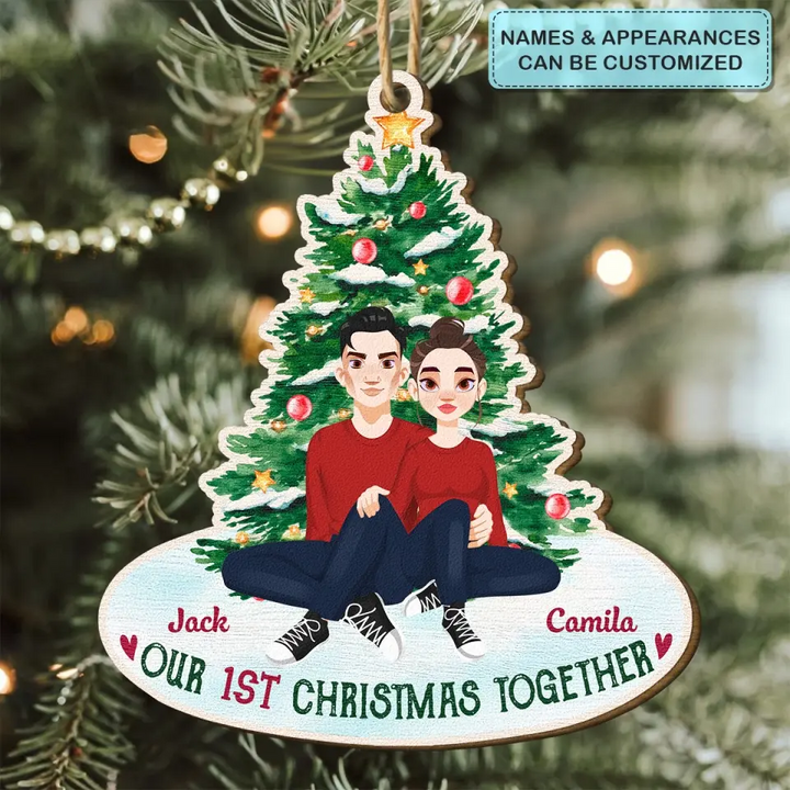 Christmas Together - Personalized Custom Wood Ornament - Christmas Gift For Couple, Wife, Husband