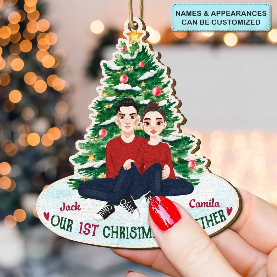 Christmas Together - Personalized Custom Wood Ornament - Christmas Gift For Couple, Wife, Husband