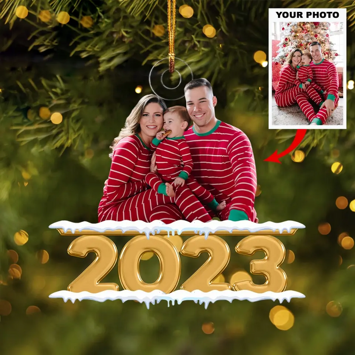 Family 2023 - Personalized Custom Photo Mica Ornament - Christmas Gift For Family AGCKH025