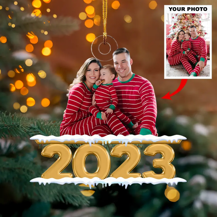 Family 2023 - Personalized Custom Photo Mica Ornament - Christmas Gift For Family AGCKH025