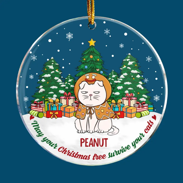 May Your Christmas Tree Survive Your Cats - Personalized Custom Mica Ornament - Christmas Gift For Cat Mom, Cat Dad, Cat Lover, Cat Owner