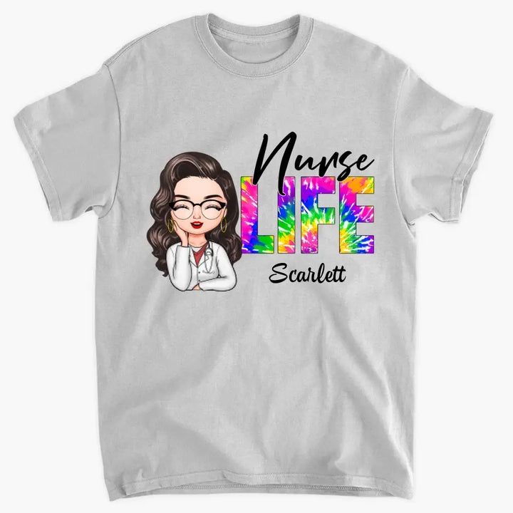 Nurse Life Tie Dye Ver - Personalized Custom T-shirt - Nurse's Day, Appreciation Gift For Nurse
