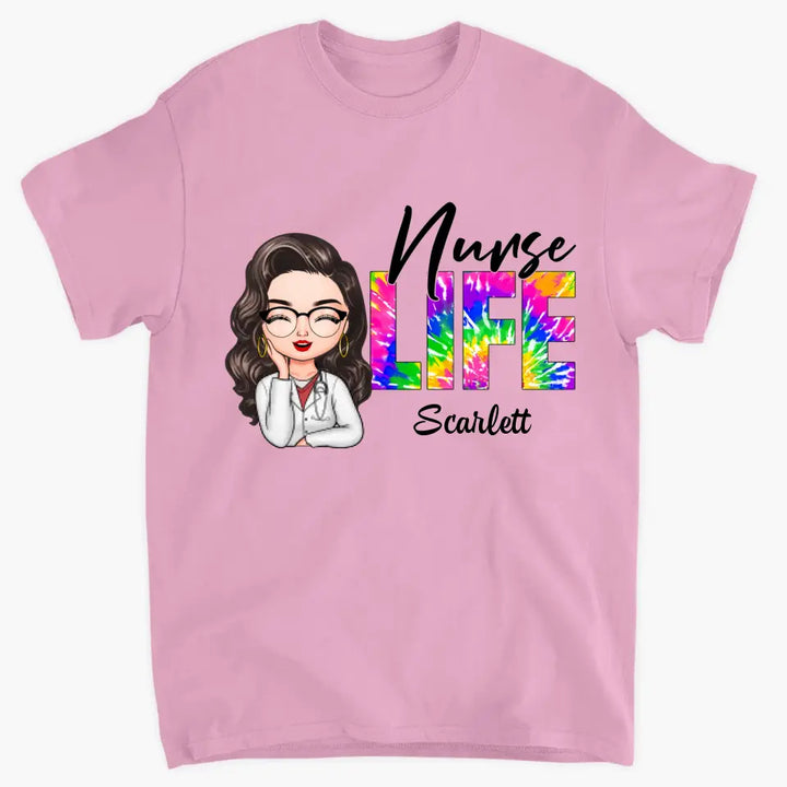 Nurse Life Tie Dye Ver - Personalized Custom T-shirt - Nurse's Day, Appreciation Gift For Nurse
