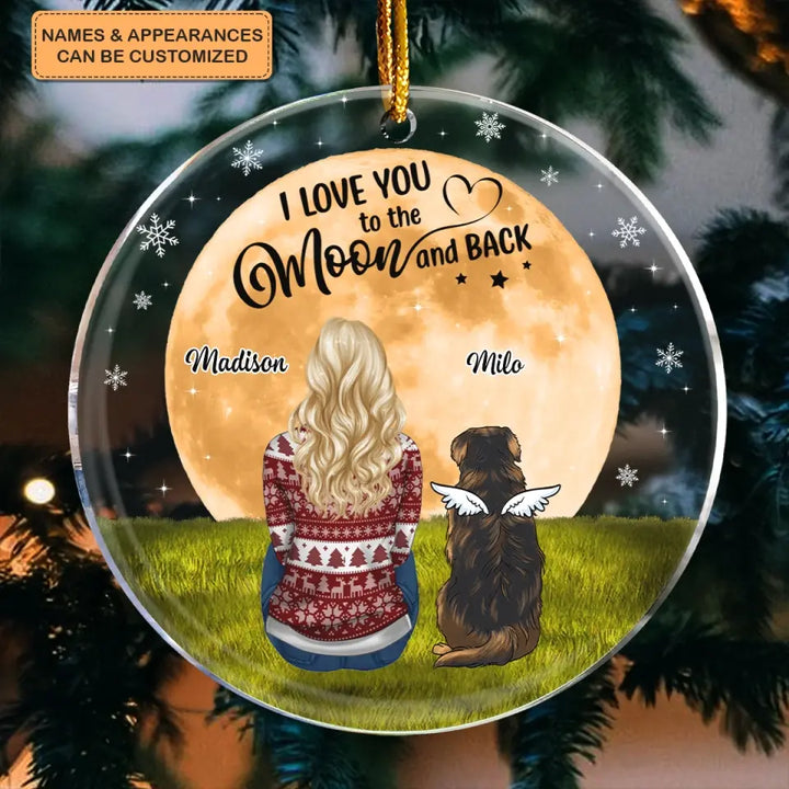 I Love You To The Moon And Back - Personalized Custom Mica Ornament - Christmas Gift For Cat Mom, Cat Dad, Cat Lover, Cat Owner