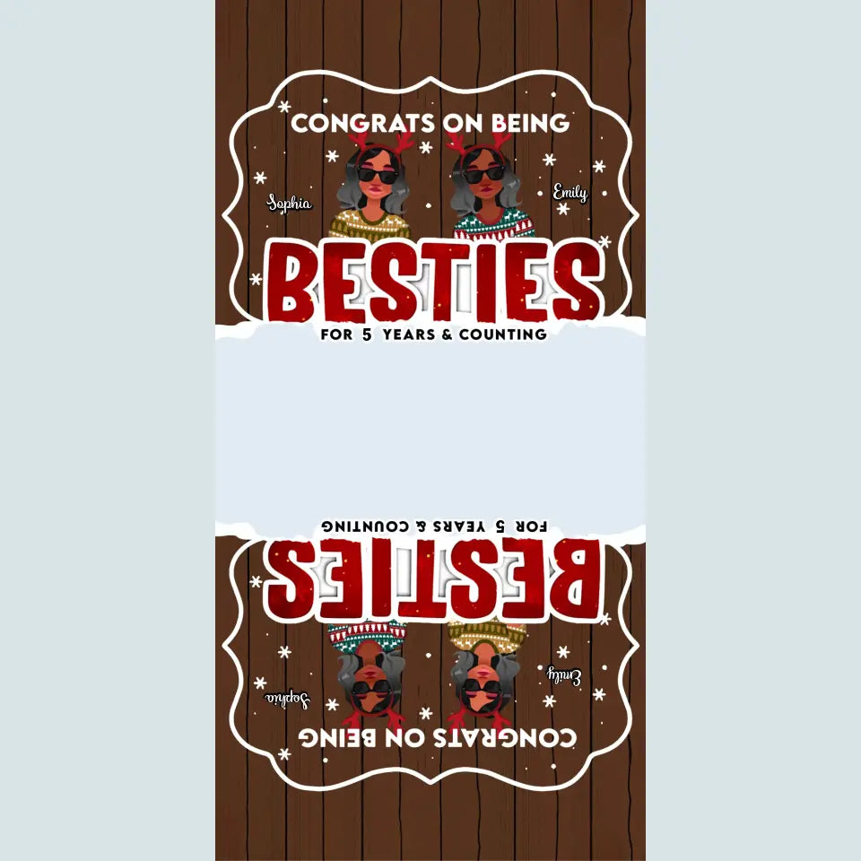Congrats On Being Besties - Personalized Custom Wood Ornament - Christmas Gift For Besties