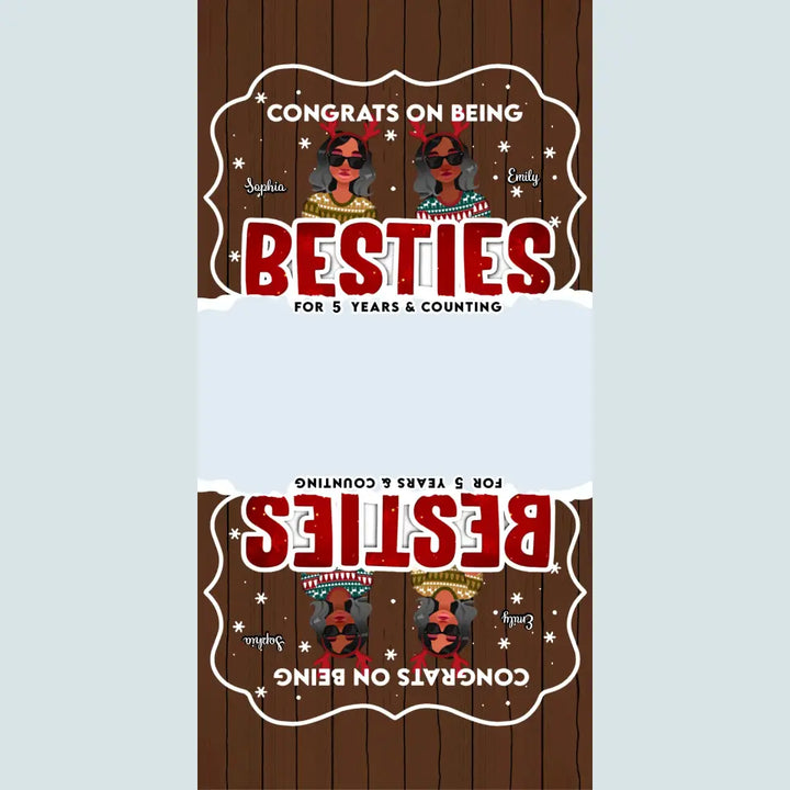 Congrats On Being Besties - Personalized Custom Wood Ornament - Christmas Gift For Besties