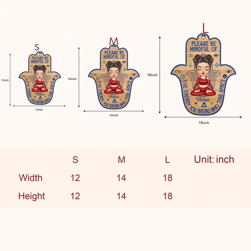 Please Be Mindful Of The Energy V4 - Personalized Custom Door Sign - Home Decor Gift For Yoga Lover