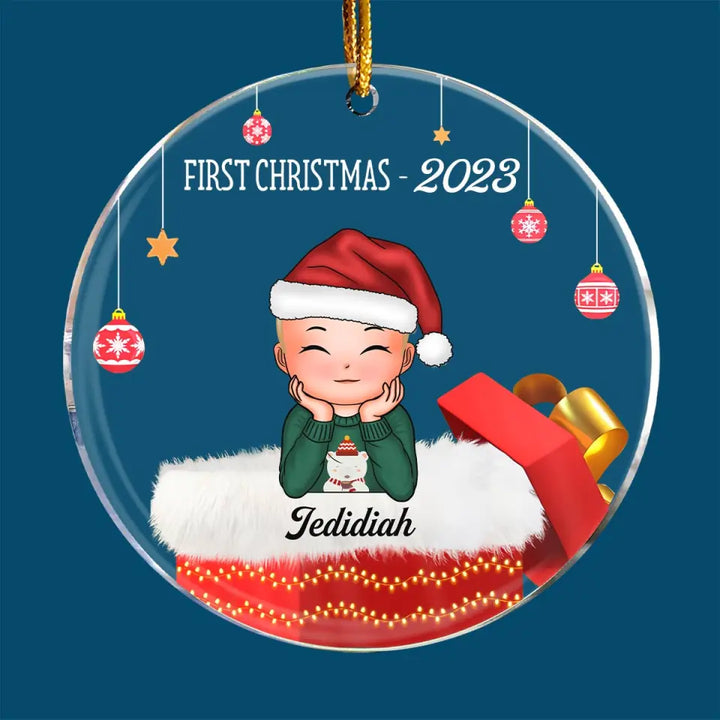 First Christmas - Personalized Custom Mica Ornament - Christmas Gift For Family Members