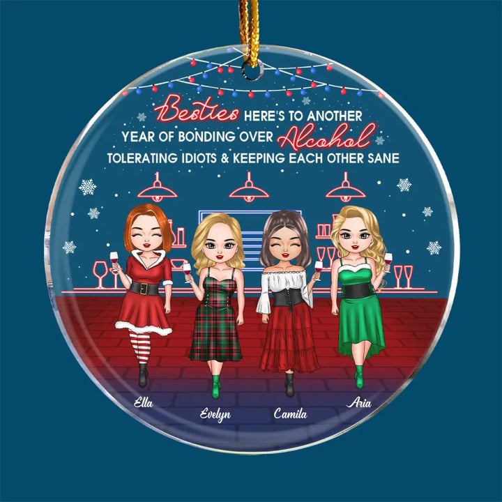 Heres To Another Year Of Bonding Over Alcohol - Personalized Custom Mica Ornament - Christmas Gift For Friend, Bestie
