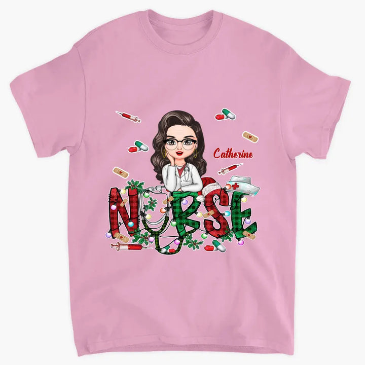 Christmas Nurse - Personalized Custom T-shirt - Nurse's Day, Appreciation, Christmas Gift For Nurse