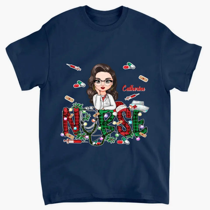 Christmas Nurse - Personalized Custom T-shirt - Nurse's Day, Appreciation, Christmas Gift For Nurse