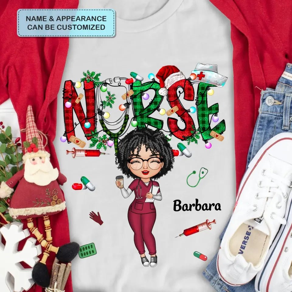 Nurse Life Christmas - Personalized Custom T-shirt - Nurse's Day, Appreciation, Christmas Gift For Nurse