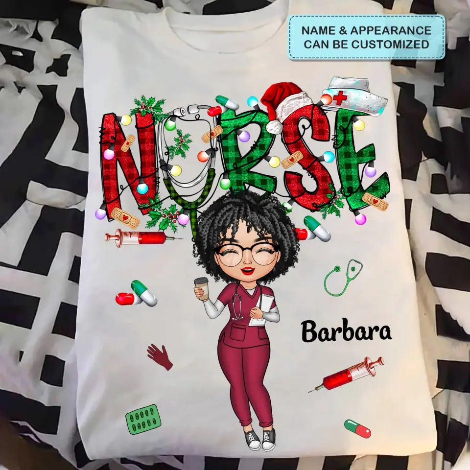 Nurse Life Christmas - Personalized Custom T-shirt - Nurse's Day, Appreciation, Christmas Gift For Nurse
