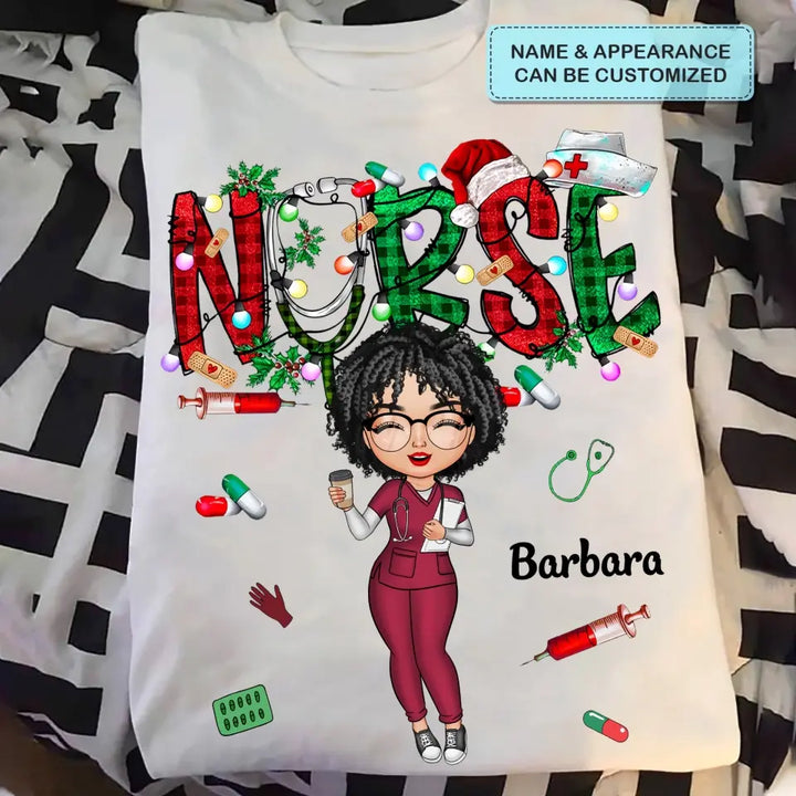 Nurse Life Christmas - Personalized Custom T-shirt - Nurse's Day, Appreciation, Christmas Gift For Nurse