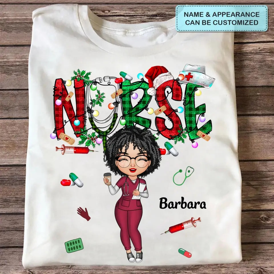 Nurse Life Christmas - Personalized Custom T-shirt - Nurse's Day, Appreciation, Christmas Gift For Nurse