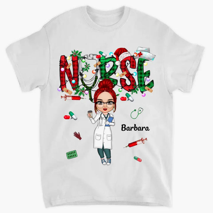 Nurse Life Christmas - Personalized Custom T-shirt - Nurse's Day, Appreciation, Christmas Gift For Nurse