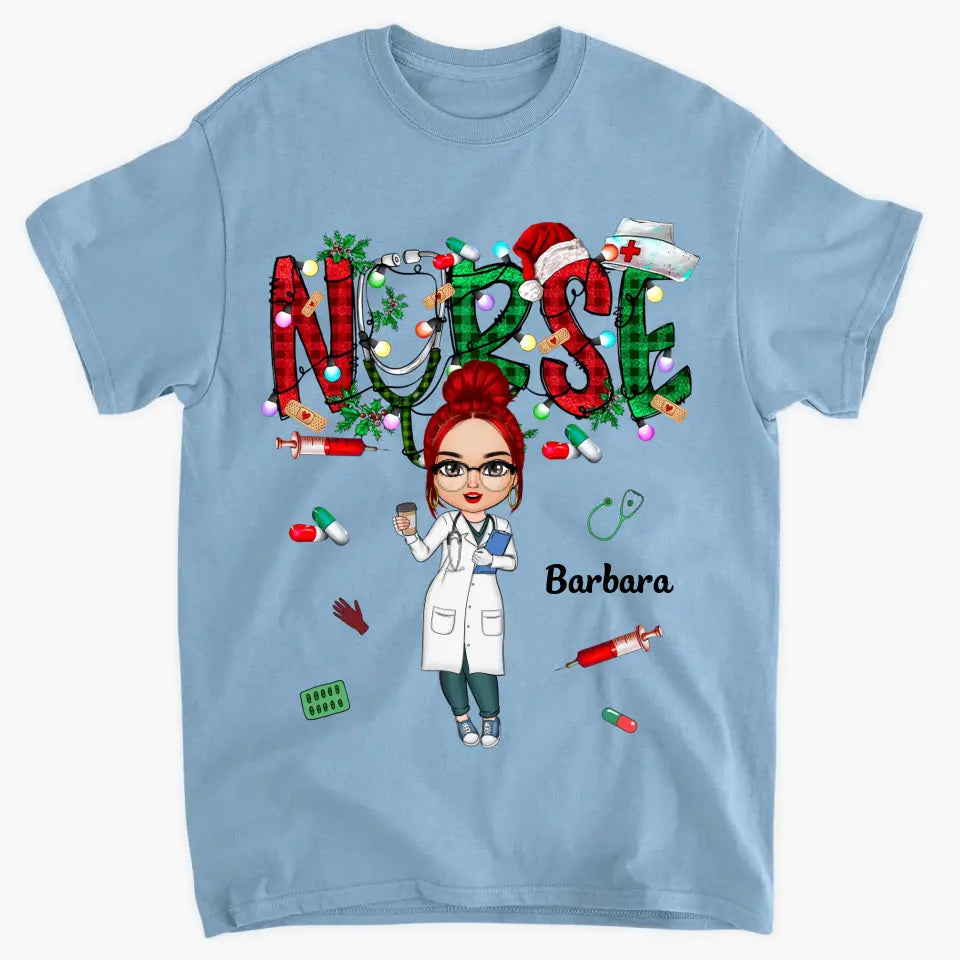 Nurse Life Christmas - Personalized Custom T-shirt - Nurse's Day, Appreciation, Christmas Gift For Nurse