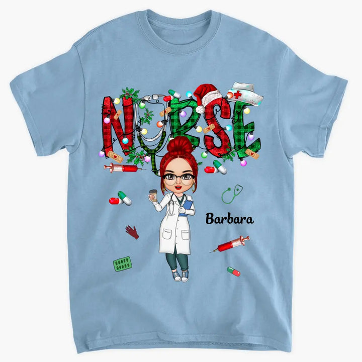 Nurse Life Christmas - Personalized Custom T-shirt - Nurse's Day, Appreciation, Christmas Gift For Nurse