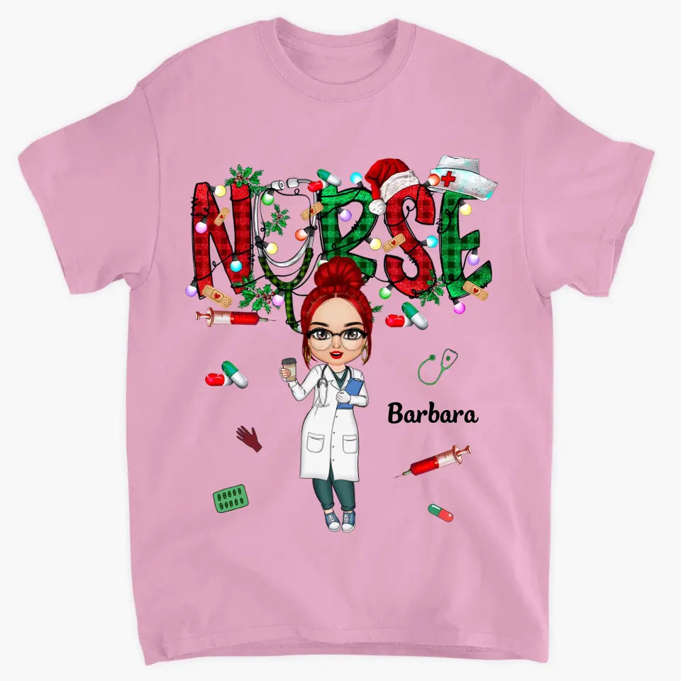 Nurse Life Christmas - Personalized Custom T-shirt - Nurse's Day, Appreciation, Christmas Gift For Nurse