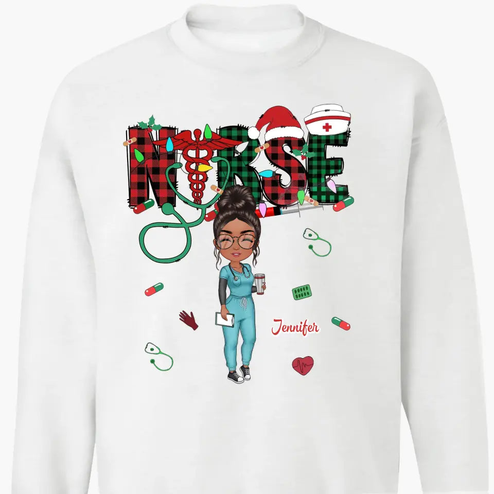 Love Nurse Life Christmas - Personalized Custom T-shirt - Nurse's Day, Appreciation, Christmas Gift For Nurse