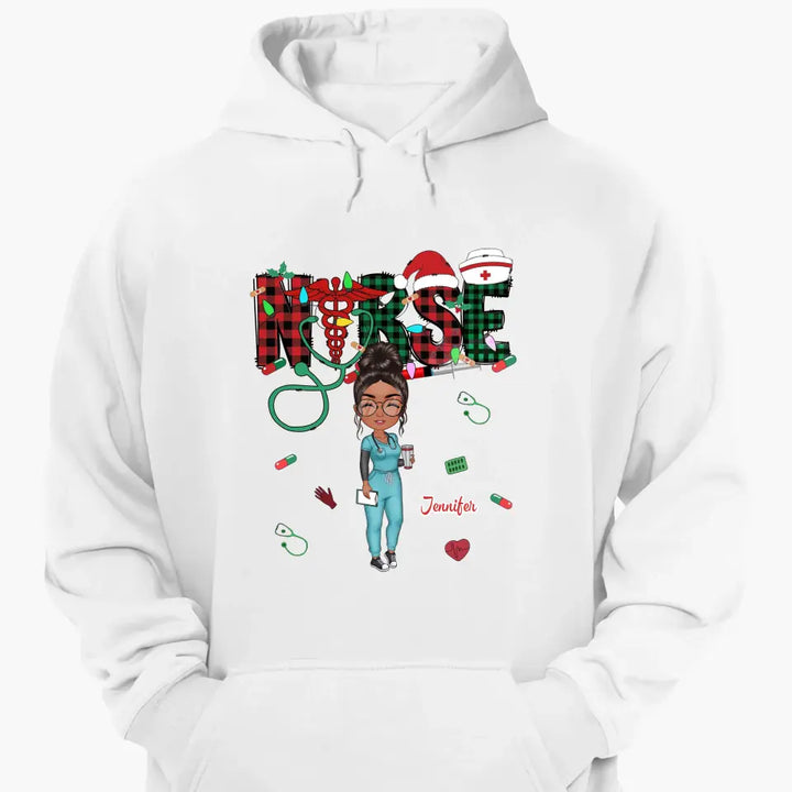 Love Nurse Life Christmas - Personalized Custom T-shirt - Nurse's Day, Appreciation, Christmas Gift For Nurse