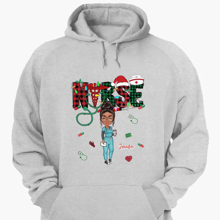 Love Nurse Life Christmas - Personalized Custom T-shirt - Nurse's Day, Appreciation, Christmas Gift For Nurse