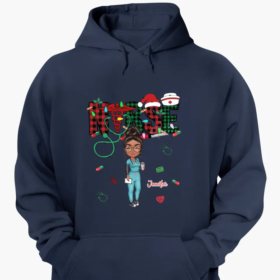 Love Nurse Life Christmas - Personalized Custom T-shirt - Nurse's Day, Appreciation, Christmas Gift For Nurse