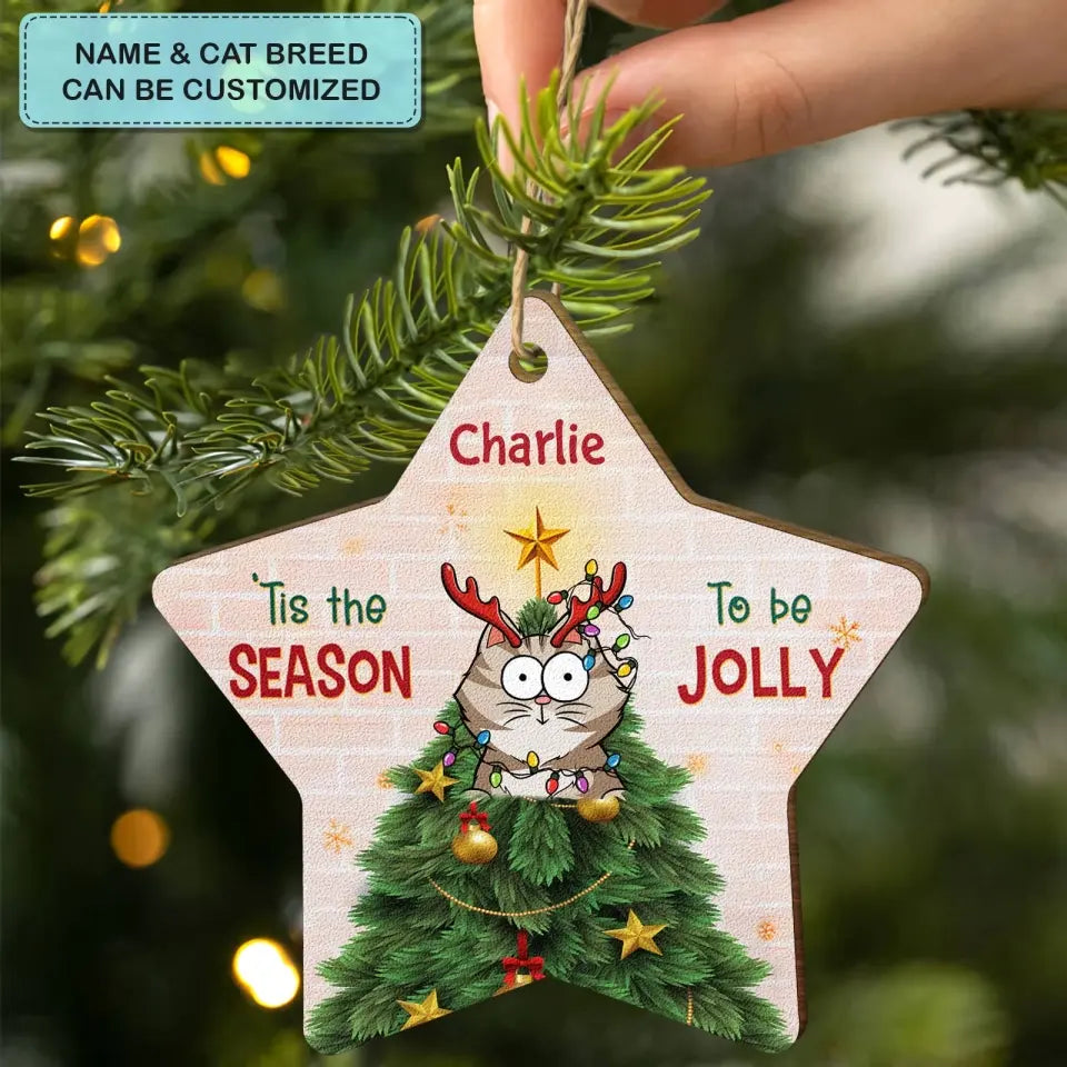 In This House There Is Only One Star - Personalized Custom Wood Ornament - Christmas Cat Funny - Gift For Cat Mom, Cat Dad, Cat Lover, Cat Owner