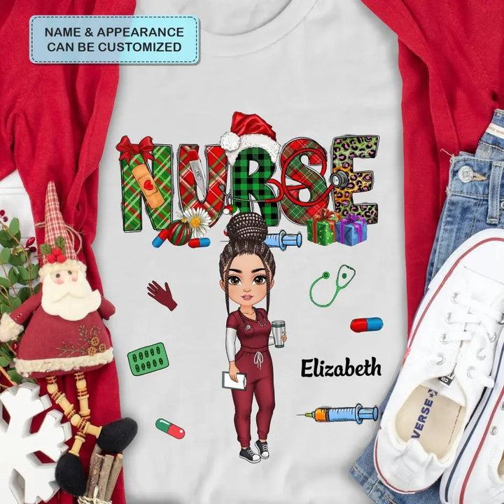 Merry Christmas Nurse - Personalized Custom T-shirt - Nurse's Day, Appreciation, Christmas Gift For Nurse