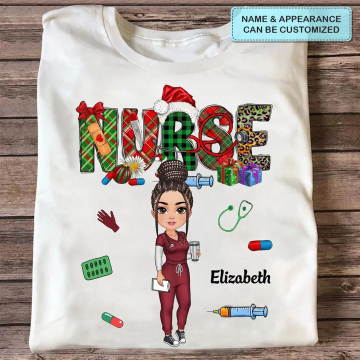 Merry Christmas Nurse - Personalized Custom T-shirt - Nurse's Day, Appreciation, Christmas Gift For Nurse