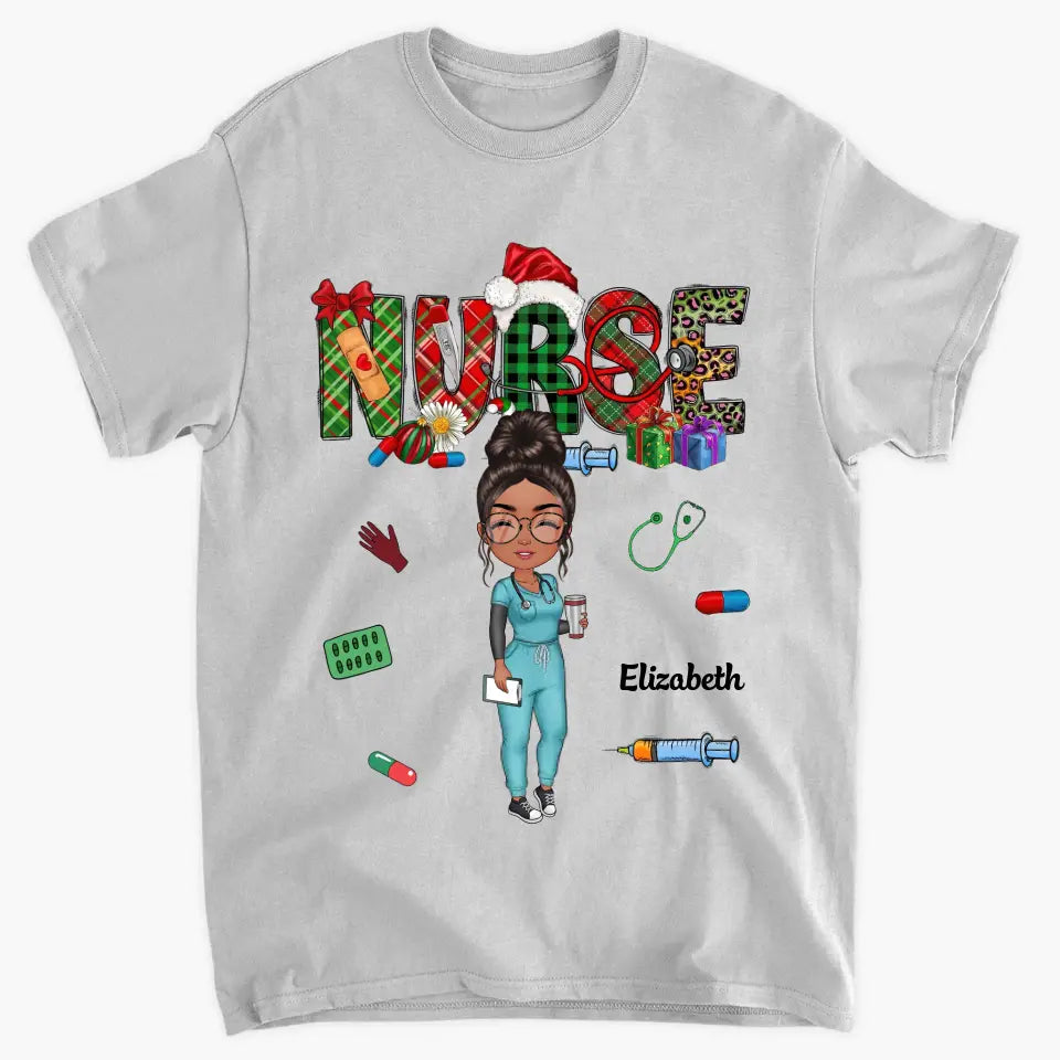 Merry Christmas Nurse - Personalized Custom T-shirt - Nurse's Day, Appreciation, Christmas Gift For Nurse