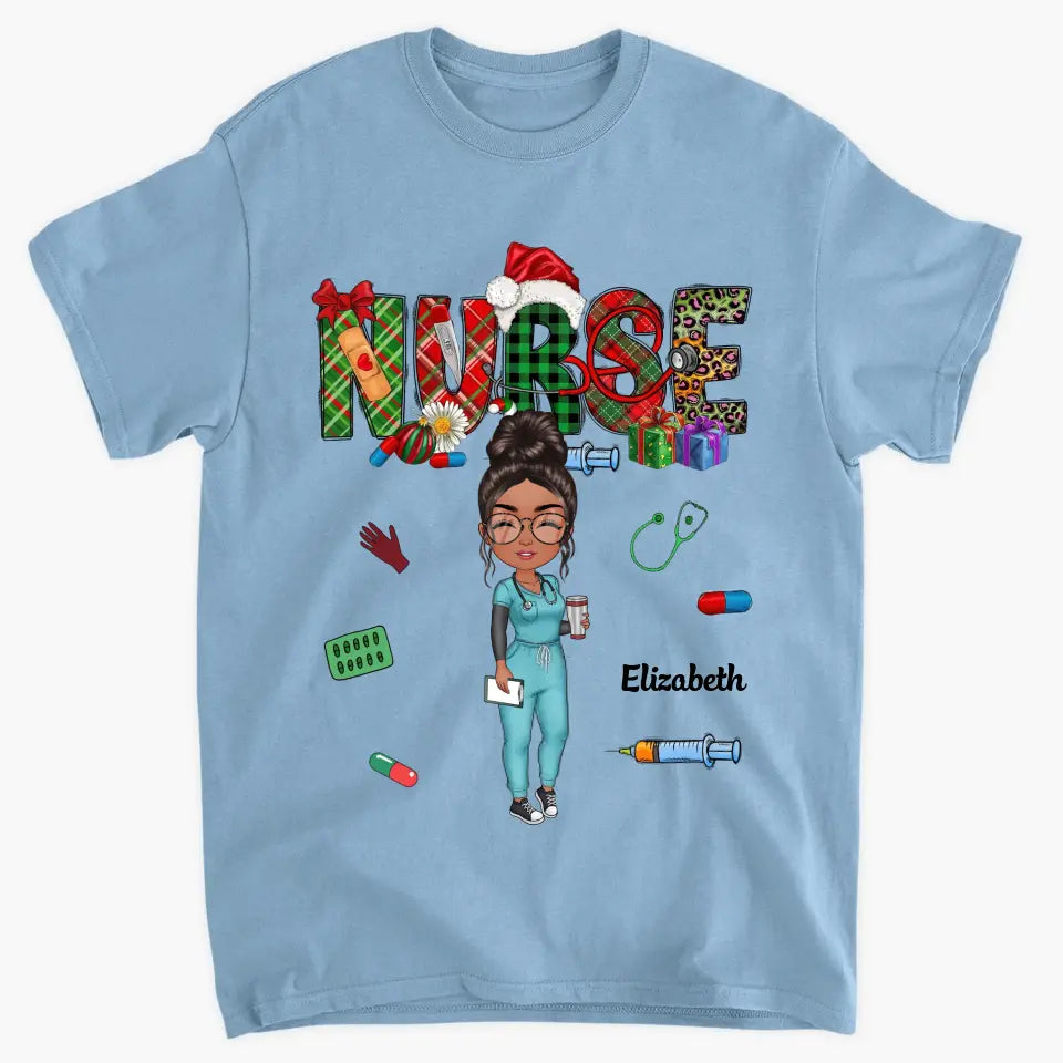 Merry Christmas Nurse - Personalized Custom T-shirt - Nurse's Day, Appreciation, Christmas Gift For Nurse
