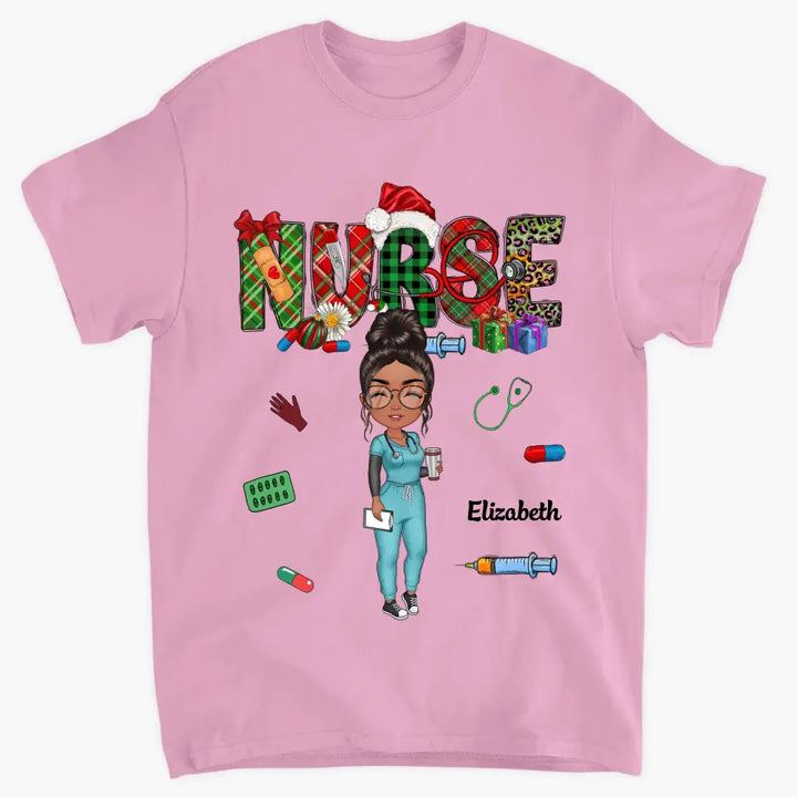Merry Christmas Nurse - Personalized Custom T-shirt - Nurse's Day, Appreciation, Christmas Gift For Nurse