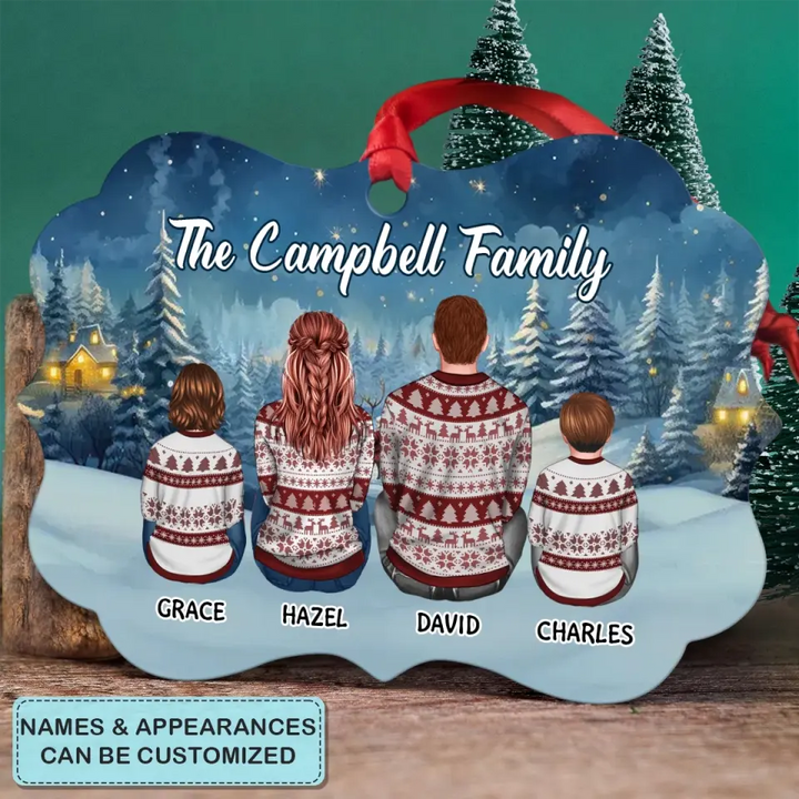 Our Family - Personalized Custom Aluminium Ornament - Christmas Gift Family Members