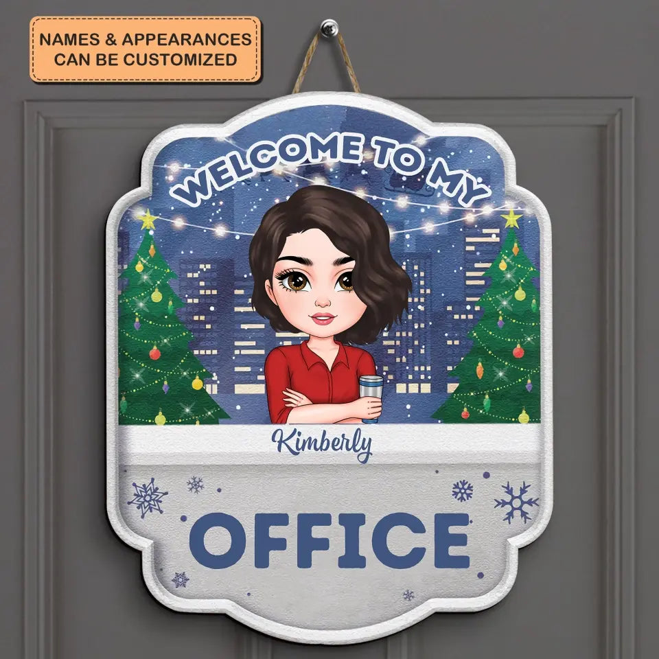 Welcome To Our Office Christmas - Personalized Custom Door Sign - Christmas, Office Decor Gift For Colleagues, Office Staff