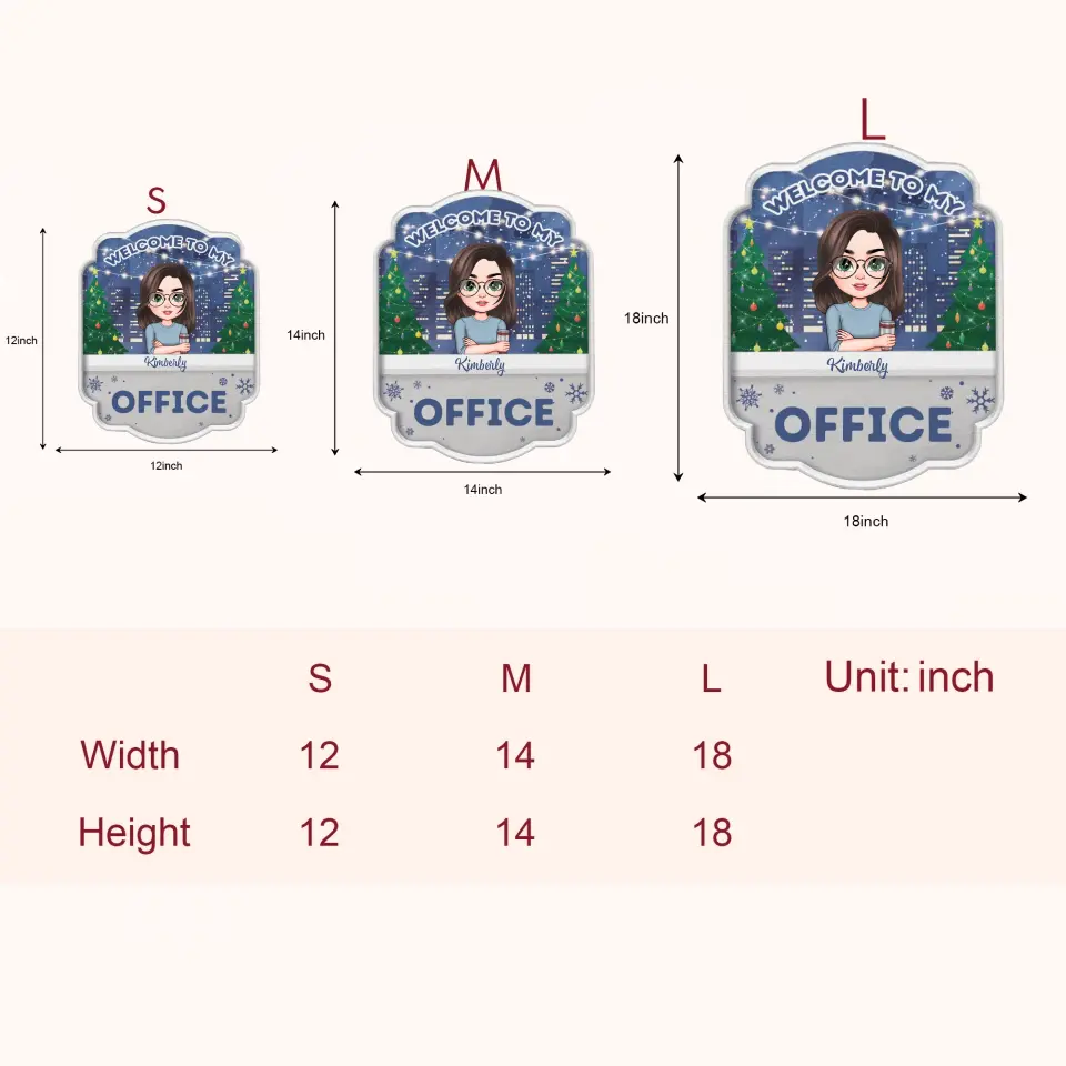 Welcome To Our Office Christmas - Personalized Custom Door Sign - Christmas, Office Decor Gift For Colleagues, Office Staff