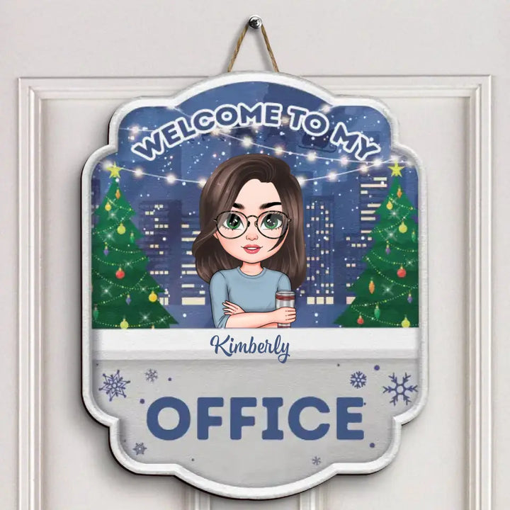 Welcome To Our Office Christmas - Personalized Custom Door Sign - Christmas, Office Decor Gift For Colleagues, Office Staff