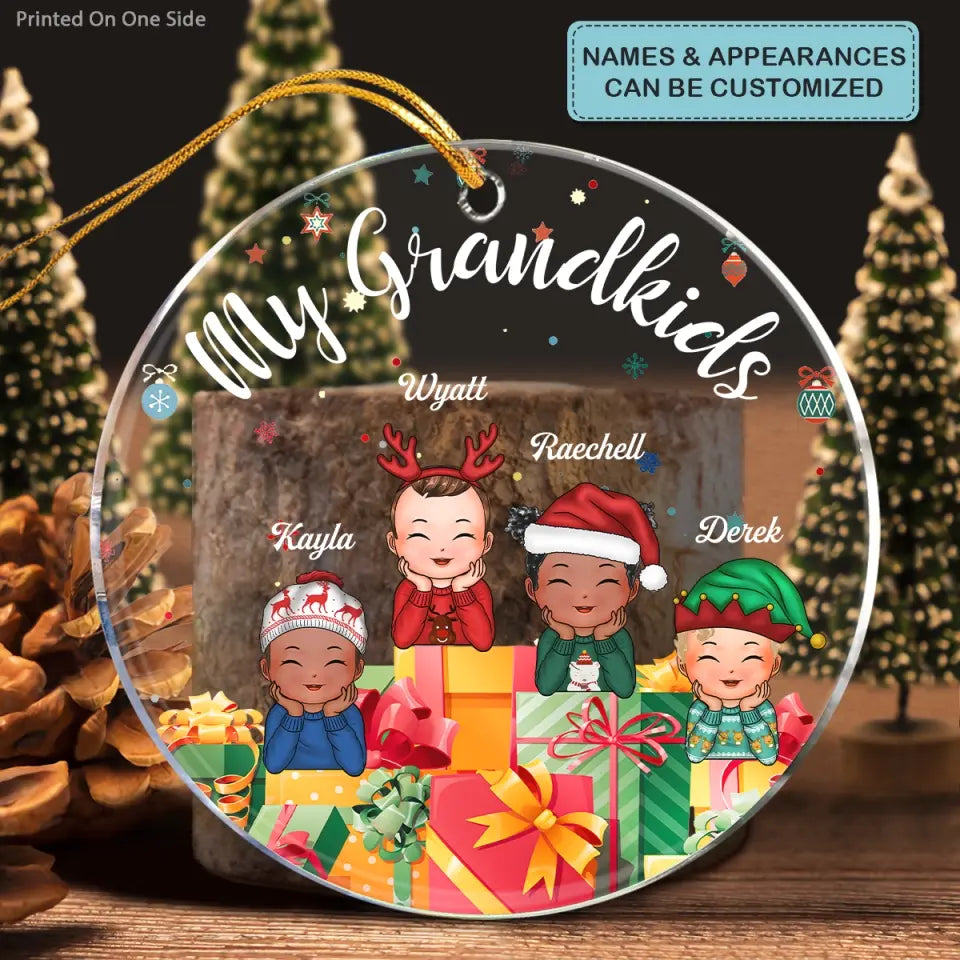 My Grandkids - Personalized Custom Mica Ornament - Christmas Gift For Grandma, Grandpa, Family Members