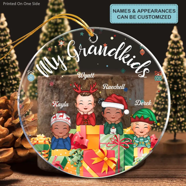 My Grandkids - Personalized Custom Mica Ornament - Christmas Gift For Grandma, Grandpa, Family Members