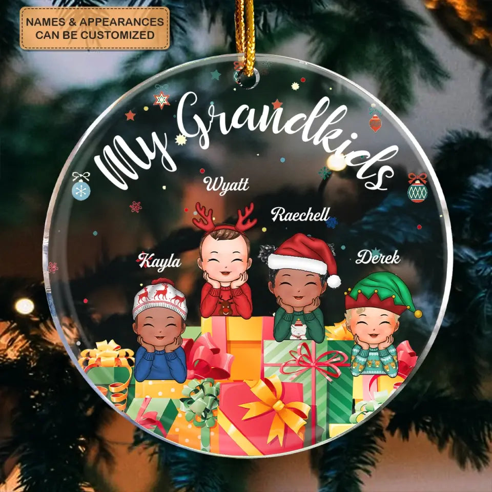 My Grandkids - Personalized Custom Mica Ornament - Christmas Gift For Grandma, Grandpa, Family Members